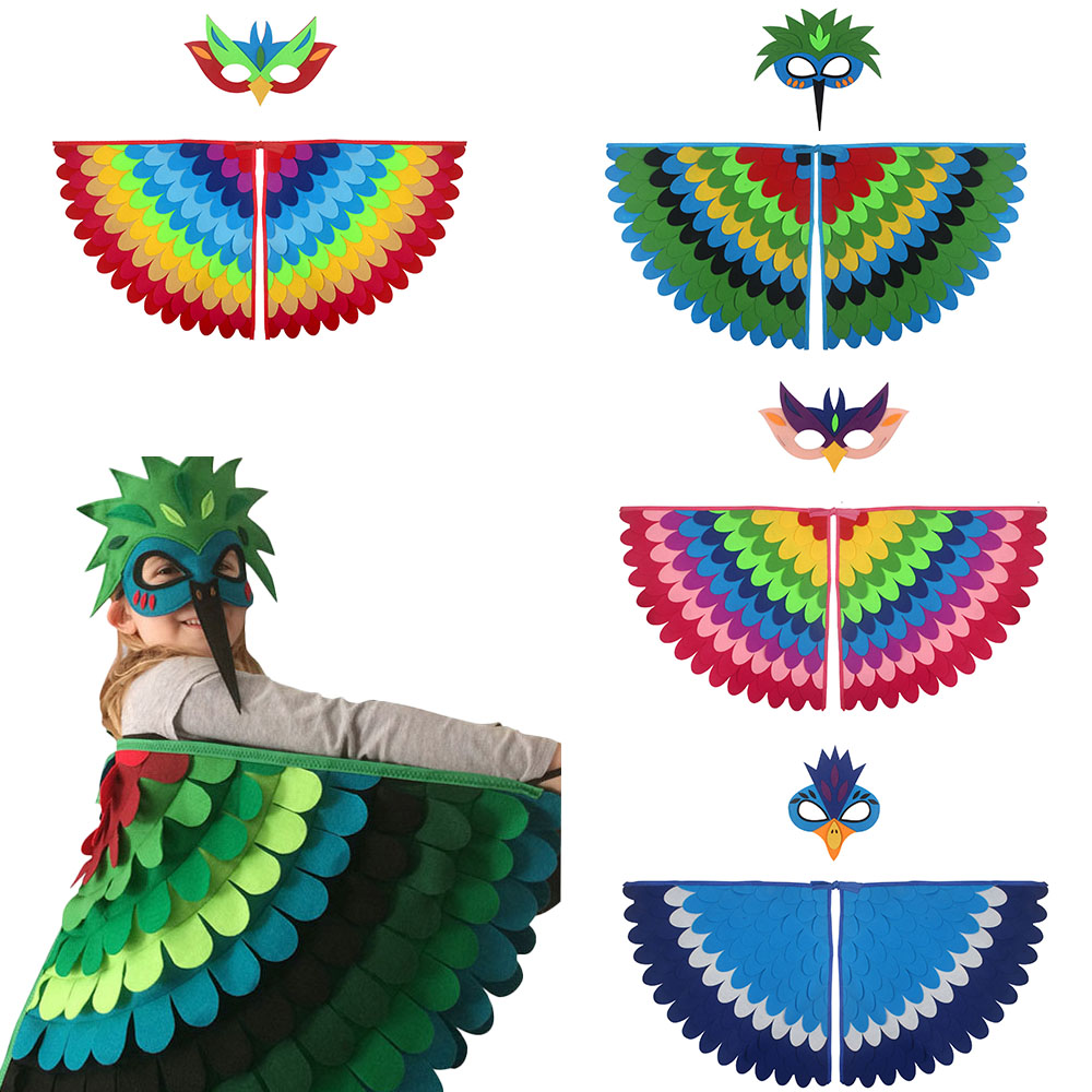 Cosplay Prop Pattern - Niedliches Eulenflügel-Kostüm mit Pfauenmuster, Filzumhang und