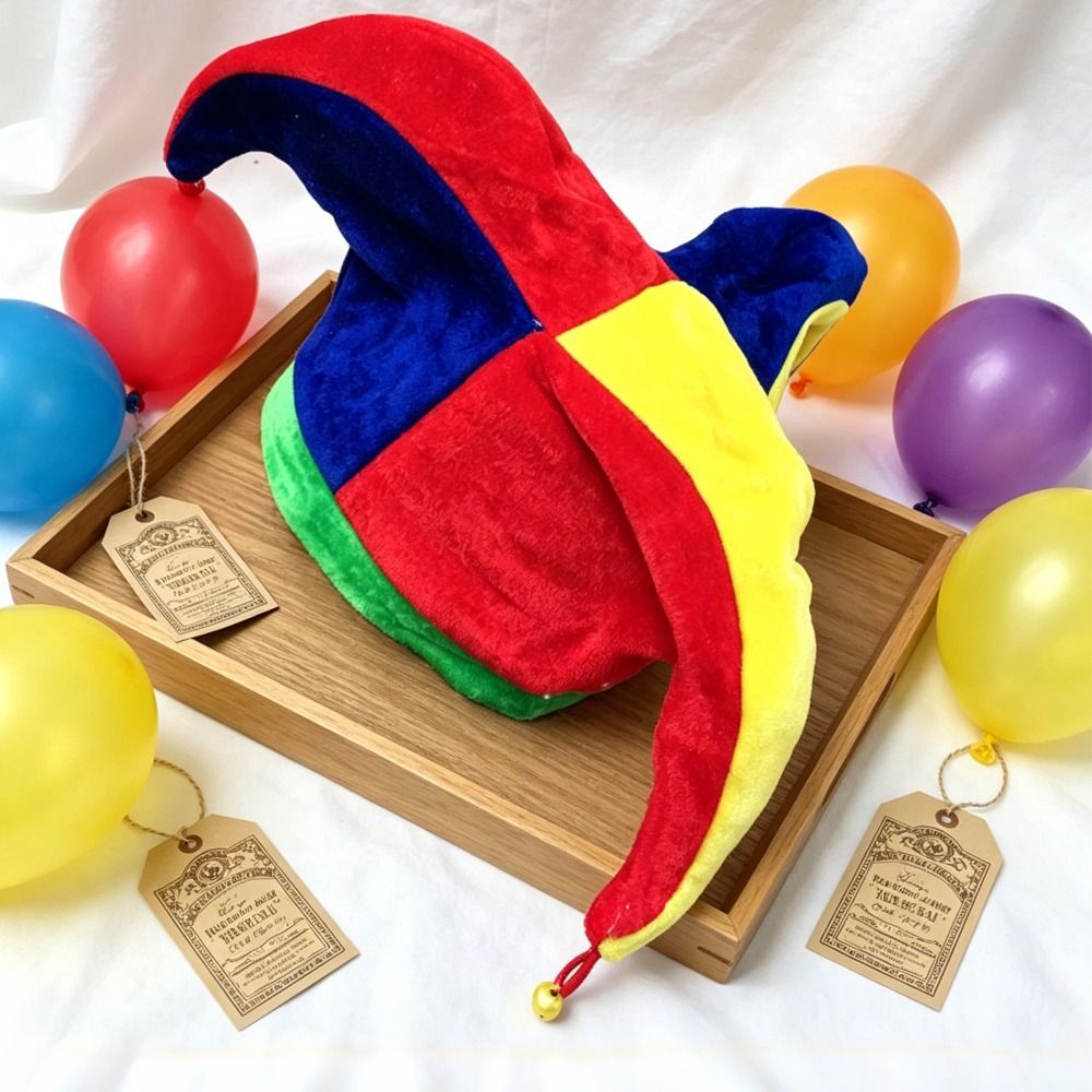 Mehrfarbiger Clownhut mit lust – Cosplay Prop Pattern Bewertung und Preis