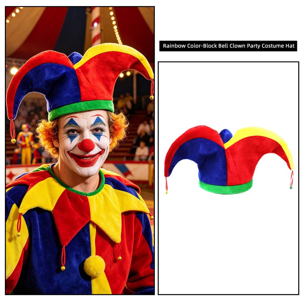 Mehrfarbiger Clownhut mit lust – Cosplay Prop Pattern Bewertung und Preis